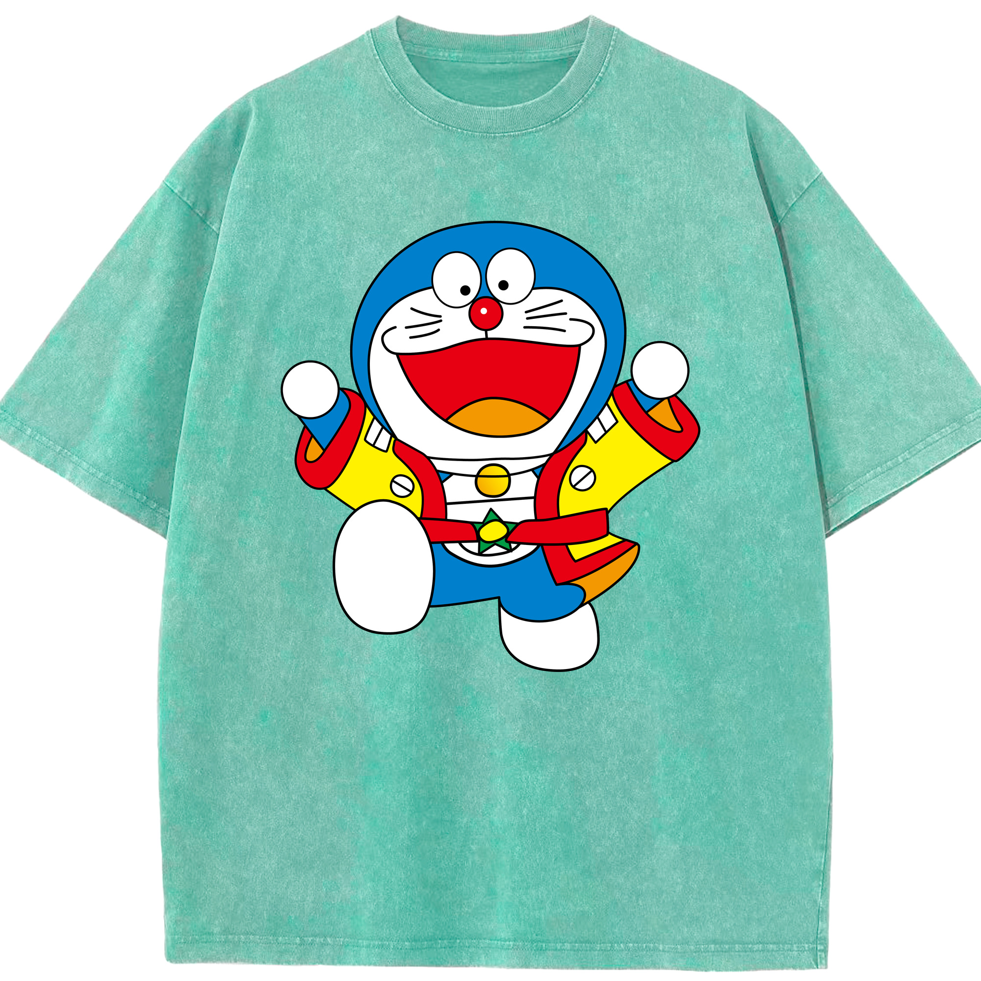 （画像用） ドラえもん Doraemon 綿100% ヴィンテージ風 半袖Tシャツ（フロントプリント）
